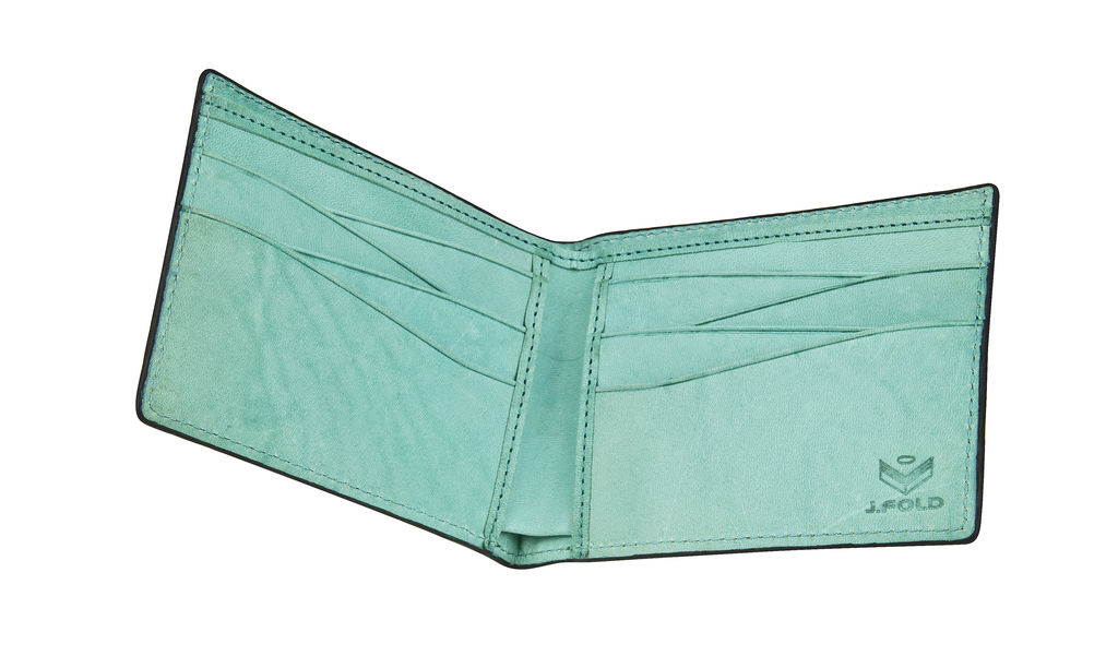 J.FOLD Tetra Leather Wallet - Turquoise